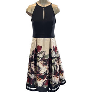 🔴SOLD🔴 Le Chateau Black and Cream Floral Dress